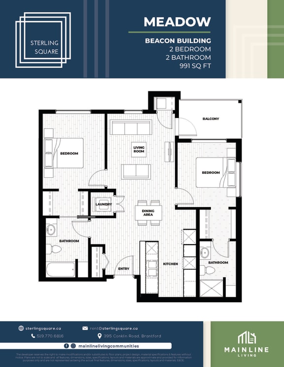 Floor Plans of Sterling Square in Brantford, ON